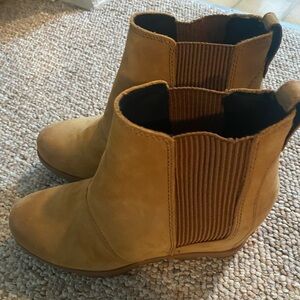 Sorel Camel Ankle Wedge Boots